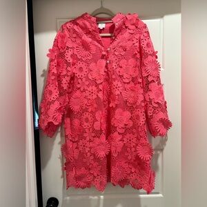 J Marie Pink Floral Lace Dress
